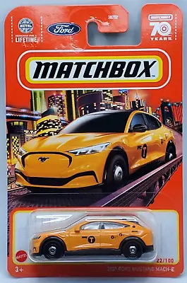 2023 Matchbox 70 Years Yellow NYC Taxi 2021 FOrd Mustang Mach-E #22 • $2.39