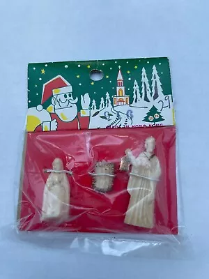 NIP  MINI Miniature Nativity Mary Joseph Baby Jesus Hong Kong .5  - 1.75  • $8