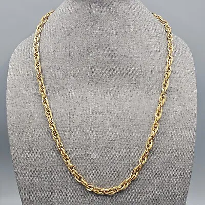 Vintage Vendome Chunky Cable Twist Chain Necklace Gold Tone Barrel Clasp 31  • $29.99