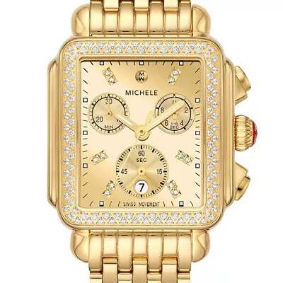 Michele Deco Diamond Gold Two-Tone High Shine Diamond Dial Watch MWW06A000806 • $2395