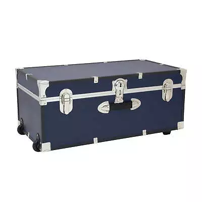 Seward Explorer 30  Trunk With Wheels Wood Storage Trunk For Adults Navy Blue • $72.24
