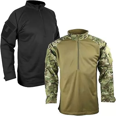 Kombat Tactical UBACS Mesh Fleece Shirt Ripstop Polycotton Black/BTP Camo • £29.95