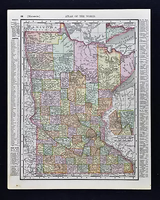 1900 Rand McNally Map  Minnesota Wisconsin - Minneapolis St. Paul Madison Duluth • $11.99