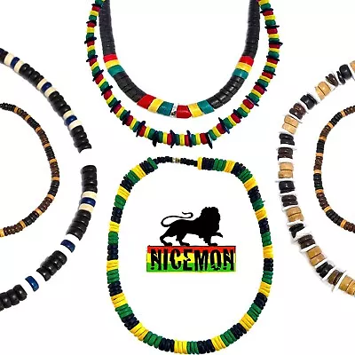 $14.99 • Buy Earth Style Africa Rasta Jamaica Beaded Roots Beads Hippie One Size Fit 18 
