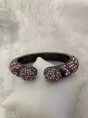 Joan Boyce Kissable Cuff Bracelet Multi Color Crystal M/L Exc Cond • $79.99