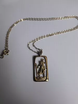 9 Carat Gold St Christopher  And 9 Carat Gold Chain. 3.18g • £26