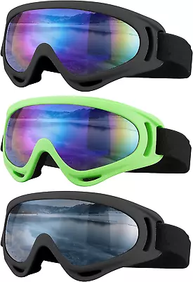 Ski Goggles Motorcycle Goggles 3 Pack Snowboard Snow Goggles For Men Women You • $23.53