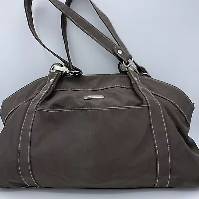 Eddie Bauer Brown Nylon With Silver Hardware Purse Shoulder Bag • $24