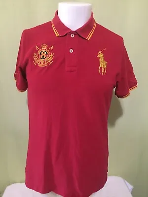 Polo Ralph Lauren MMXVIII Big Pony Men’s Red Yellow Polo Shirt Medium Spain Espa • $38.99