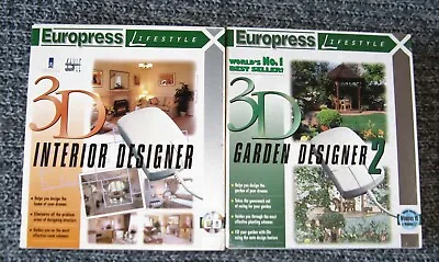 3D Interior Designer & 3D Garden Designer 2 - 1997 Windows 95 PC CD-ROM - Boxed • £5.95