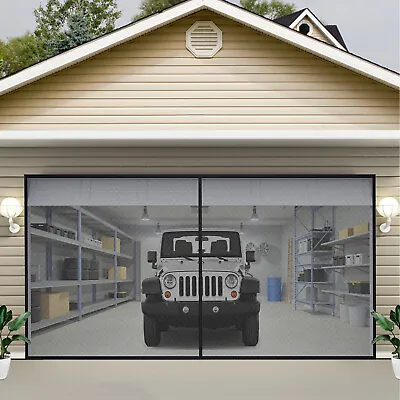 VEVOR Garage Door Screen Garage Net 16x7 Ft For 2 Car Magnet Bottom Heavy-Duty • $31.99