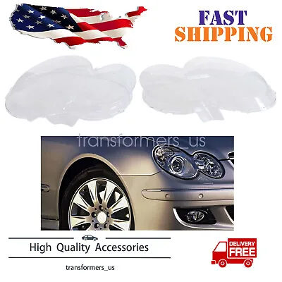 For Mercedes CLK C209 W209 2005-09 Headlight Lens Replacement Cover Left+Right • $138.99