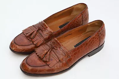 Men's Mezlan Rodeo Genuine Crocodile Loafers Dress Shoes Size 8.5 • $99