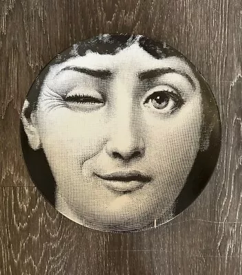 Piero Fornasetti Tema E Variazoni N. 130 Porcelain Plate 10” Wink • $117