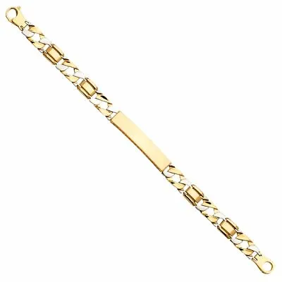 Dimaya 14K Two-Tone Gold Fancy ID Men's 8.25  Bracelet • $1197