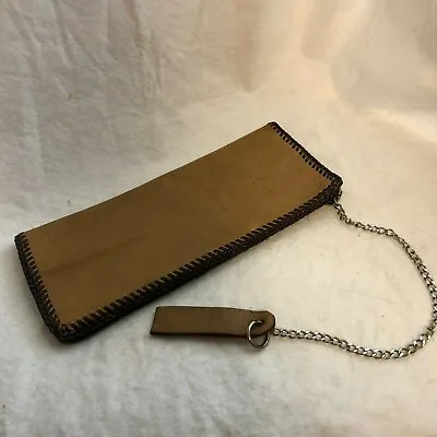 Vintage Leather Bikers Wallet With Chain And Belt Loop - Hand Made - No Brand  • $17.99
