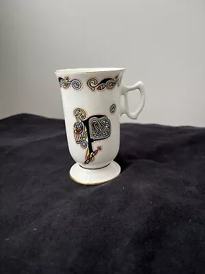 Vintage Coffee Cup Illuminative Book Of Kells Design Royal Tara Footed IRELAND • $14