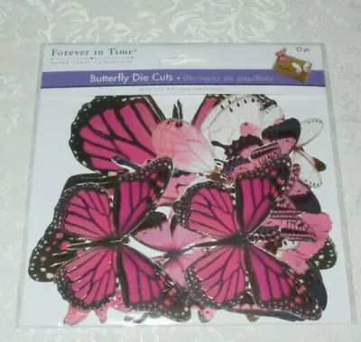 Forever In Time 33 PC Butterfly Die Cuts With Foil 6 Sizes/Styles PINK Acid Free • $3.95