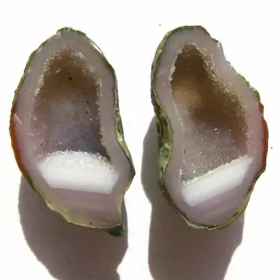 Tabasco Mexican Geode Polished Halves For Earrings Jewelry And Display   TEX1570 • $12