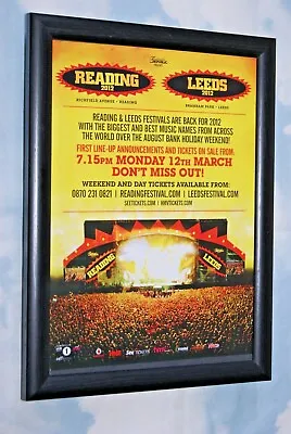£12.99 • Buy READING Festival 2012 Framed CURE PARAMORE FOO FIGHTERS Original Promo Poster 1
