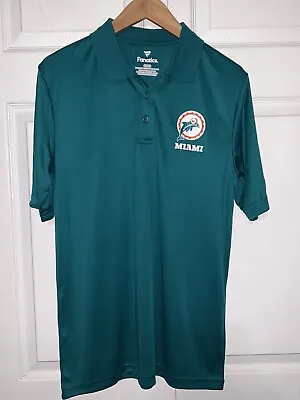 Fanatics Miami Dolphins Graphic Logo Polo Shirt Mens Size M Green Shortsleeve • $24.99