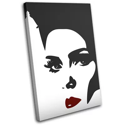 Woman Monocrome  Fashion SINGLE CANVAS WALL ART Picture Print • £24.99