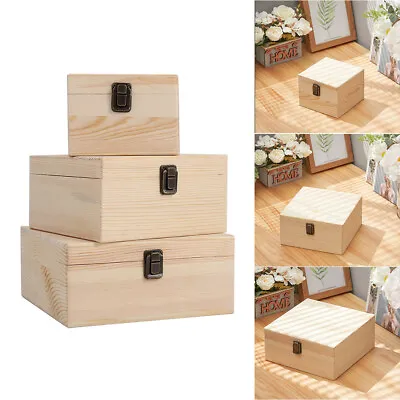 £5.94 • Buy Small & Large Pine Wooden Storage Boxes Jewelry Box Memory Keepsake Gift Chest