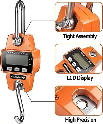 Hanging Scale 660Lb 300Kg For Farm Hunting Bow Draw Weight Big Fish & Hoyer L • $45.99