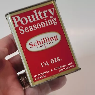 Vtg Schilling Poultry Seasoning Tin Slide Opening Farmhouse Decor 1.25 Oz  • $11.95