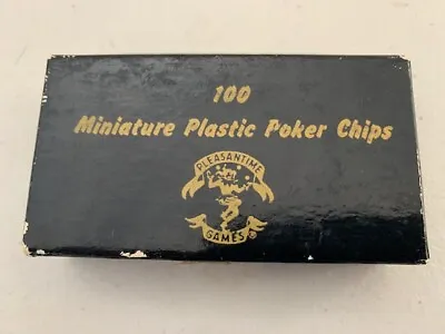 Vintage Mini Poker Chip Set Of 100 Chips In Original Box • $15.50