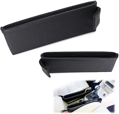Black Leather Car Side Pocket Organizers Seat Catchers For Phone Key Wallet Etc • $26.99