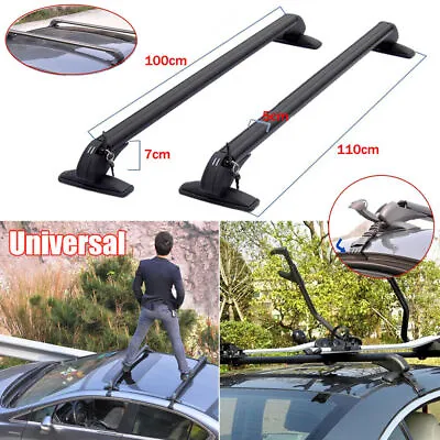 2× Universal Car Roof Rail Luggage Rack Baggage Carrier Cross Bar Aluminum Alloy • $108