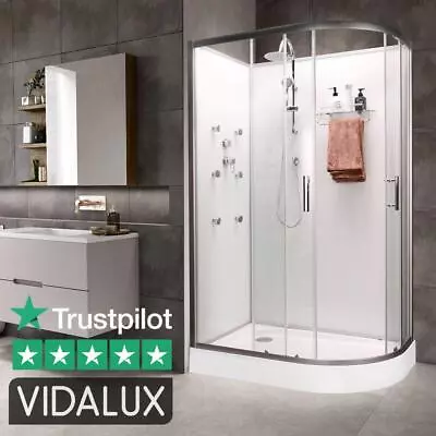 Vidalux 1200 X 800 Left Shower Cabin White UK's #1 Fast Build Enclosure No Leaks • £559