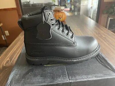 Sedagatti Mens Leather Black Work Boots Water Resistant Insulated NIB Size 9 • $36