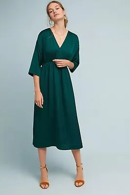 The ODELLS Regency Green Kaftan Kimono Sleeve Midi Dress S $220 • $48