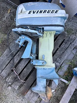 Vintage 1950s Evinrude Aquasonic 25hp Whispering Power Outboard Boat Motor • $316