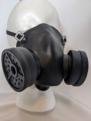 Black Faux Gas Mask Respirator Halloween Costume Steampunk Mask One Size Unisex • $14.99