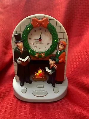 Sound Design Carolers Light Up English & Spanish Musical Christmas Clock Vintage • $24.50