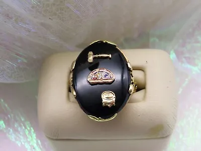 Mens 10k Yellow Gold Vintage Freemason S Ring*size 8*provenance • $499