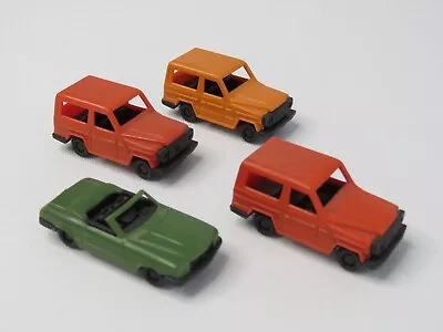 4 Pc Lot HO Plastic Cars Mercedes 300 GD Mercedes 450 SL Made In West Germany • $19.99