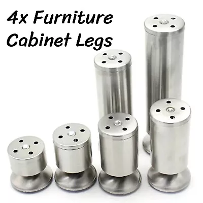 $23.99 • Buy 4x Adjustable Furniture Legs Stainless Steel 10-30cm Kitchen Cabinet Couch Sofa