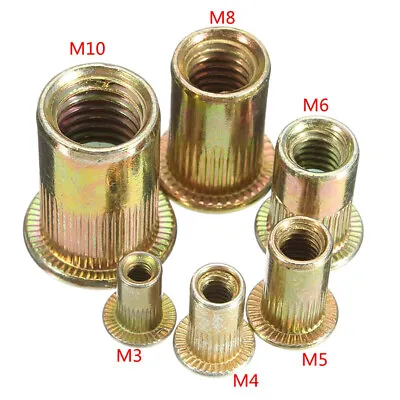 M3 - M12 Blind Rivet Nut Flat Head Metric Threaded Insert Rivnut Nutsert Screw • $5.99