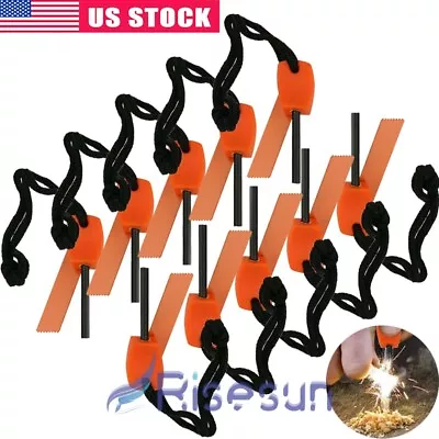 10 Fire Starter Flint Steel Striker Survival Kit Ferro Rod Outdoor Camping Tool • $10.48