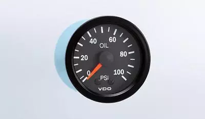 VDO Vision Mechanical Oil Pressure Gauge 2 1/16  Dia Black Face 150107 • $52.99