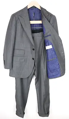 SUITSUPPLY La Spalla Men Suit UK40S Peak Lapel Lined Pure Wool Grey 2 Piece • $390.67