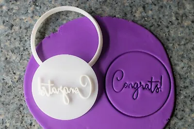 $7.61 • Buy Congrats! Congratulations Cookie Cutter, Fondant Embosser, 3D Printed