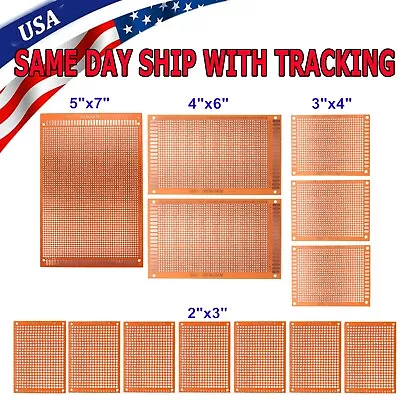 13pc PCB Kit Prototyping Single Sided Circuit Board Breadboard Stripboards • $8.95