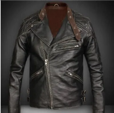 Vintage Leather Biker Jacket Men • $315