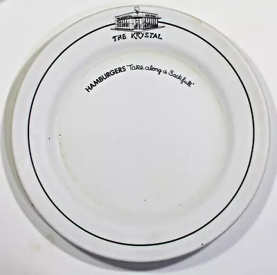 VINTAGE !! THE KRYSTAL HAMBURGERS RESTAURANT 9 In. PLATE - MELMAC -ARROWHEAD • $8.99