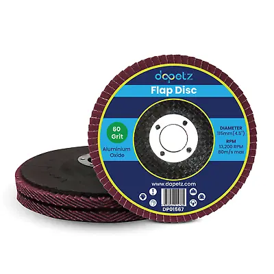 2x Flap Discs 115mm Sanding 60 Grit Grinding Wheels Disc 4.5  Aluminium Oxide • £4.99